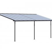 Grey Patio Canopy 3m X 6.10m Storm Grey Frame - Clear Polycarbonate
